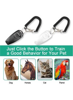 Y&D Dog Training Clickers and Whistle in One, Consistent Positive Reinforcement for Puppies, Fix Undesired Behaviors, Pet Clicker Cats Puppy Birds Horses, 2-Pack(White + Black)  - Image 4