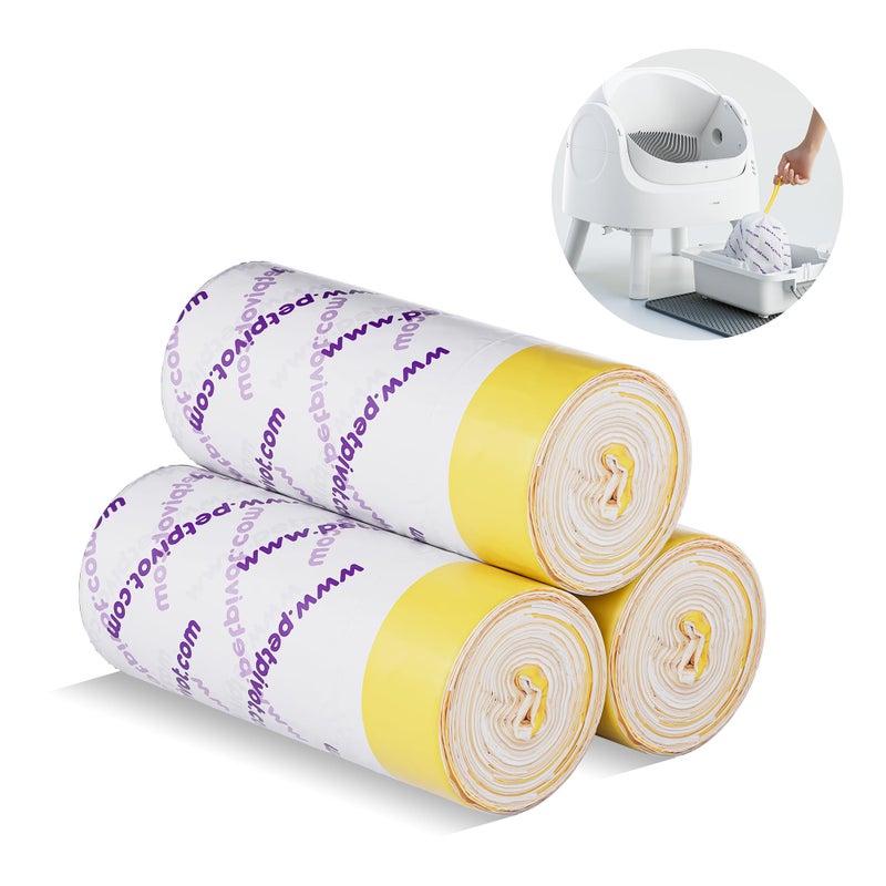 PetPivot Replacement Litter Box Liners for PetPivot AutoScooper 11 Open Top Automatic Cat Litter Box 3 Rolls 60 Bags - Image 2