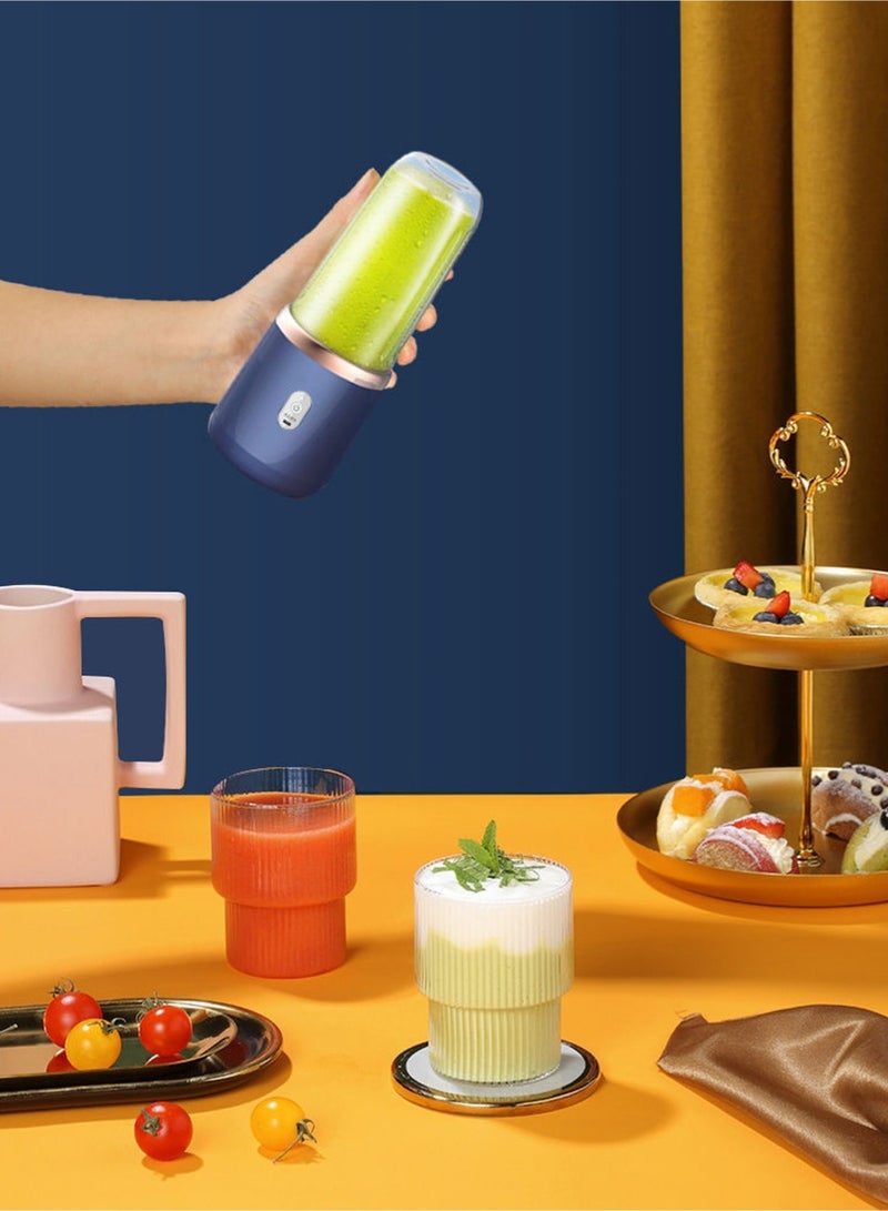 عصارة محمولة قابلة للشحن عبر USB: كوبان مزدوجان مقاومان للحرارة للاستخدام المنزلي أو أثناء السفر؛ محرك بـ 6 شفرات يوفر أداءً قويًا. بطارية ليثيوم مستوردة مشحونة بالكامل تتيح 5-10 جلسات عصر - عصير طازج في أي وقت! - Image 5