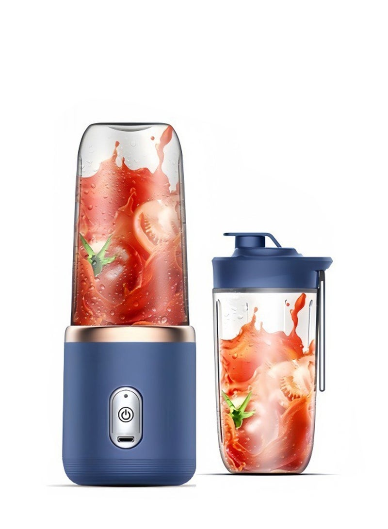 عصارة محمولة قابلة للشحن عبر USB: كوبان مزدوجان مقاومان للحرارة للاستخدام المنزلي أو أثناء السفر؛ محرك بـ 6 شفرات يوفر أداءً قويًا. بطارية ليثيوم مستوردة مشحونة بالكامل تتيح 5-10 جلسات عصر - عصير طازج في أي وقت! - Image 2