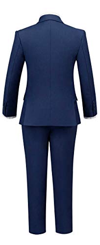 Addneo Suits for Boys Navy Blue Graduation Suits for Kids with White Dress Shirt and Tie Size 12 - Image 2