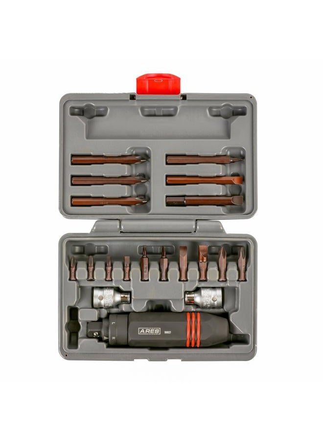 ARES 10027 – 1/2-Inch Drive Heavy Duty Hex Grip Impact Driver – 1/4-Inch & 5/16-Inch Bit Chucks – S2 Bits – Slotted 3/16, 1/4, 5/16, 3/8 Inch Bits – Phillips PH1, PH2, & PH3 Bits - T20, T25 Bits - Image 1