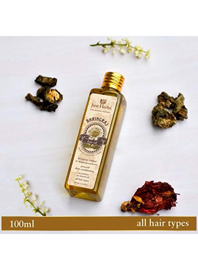 Just Herbs زيت الشعر الأيورفيدي برينغراج لتساقط الشعر ونمو الشعر للرجال والنساء - خالي من SLS والزيوت المعدنية والبارابين 100 مل - Image 3