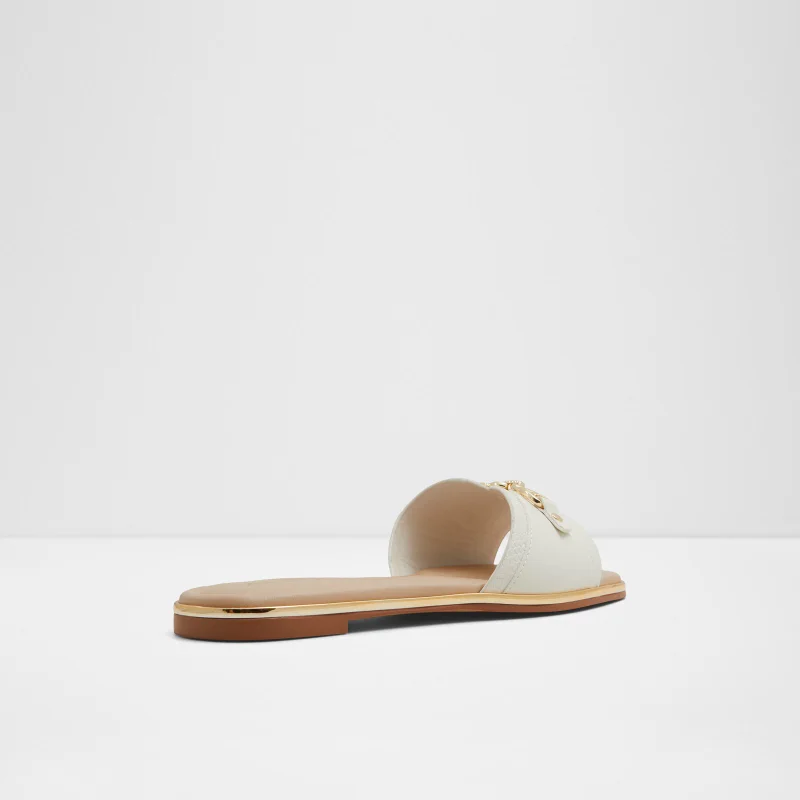 الدو Alamassi Women's White Flat Sandals