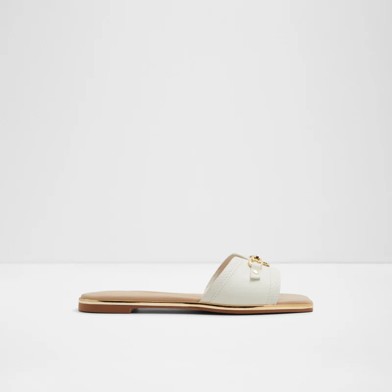 الدو Alamassi Women's White Flat Sandals