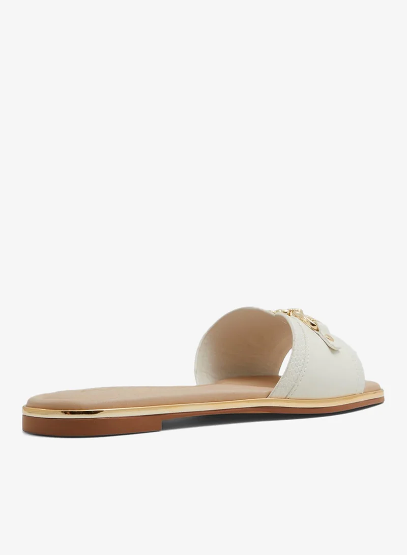 Aldo  Alamassi Women's White Flat Sandals for Women | Best Price UAE