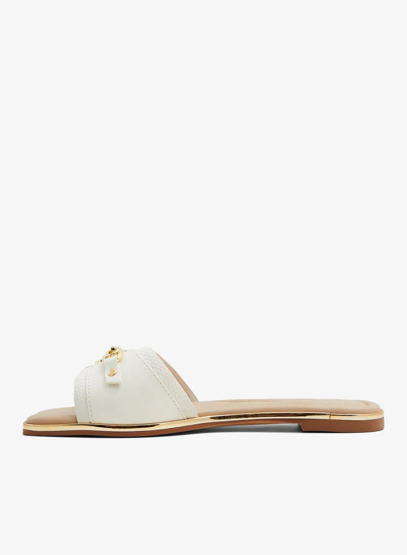 Aldo  Alamassi Women's White Flat Sandals for Women | Best Price UAE