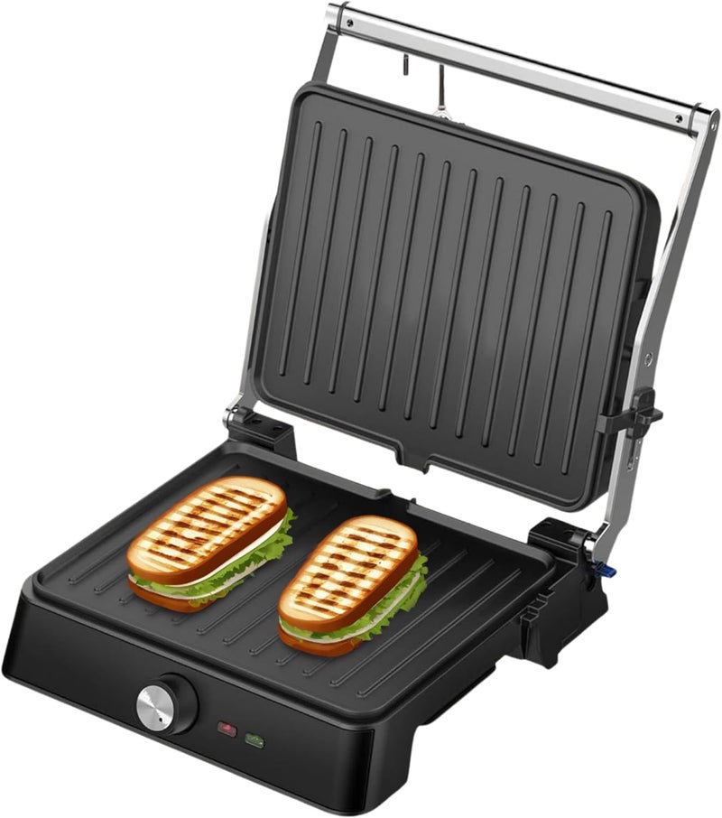 ويستنجهاوس شواية ويستينغهاوس الأمريكية من سلسلة الطراز الرترو (Westinghouse USA Retro Series Contact Grill) – مقاسات 290 × 240 مم – لون أسود؛ قوة 2200 واط، فتحة قابلة للتحريك بزاوية 180 درجة، تحكم في درجة الحرارة والارتفاع، ألواح غير لاصقة (نسخة KSA) – ضمان لمدة سنتين. - Image 2
