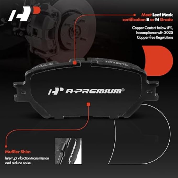 rayihni APremium Brake Pads Replacement for Lexus GS300 2006 Lexus IS250 Toyota Camry Front Set of 2 - Image 3