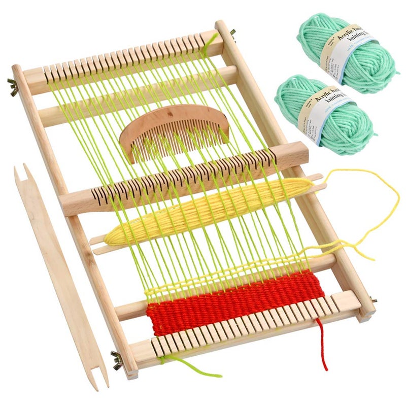 FOCCTS Wooden Multi-Craft Weaving Loom Large Frame 9.84 x 15.35 x 1.3inch, Tapestry Loom Wooden Weaving Loom Creative DIY Weaving Art for Kids, Beginners and Expertsrt - Image 1