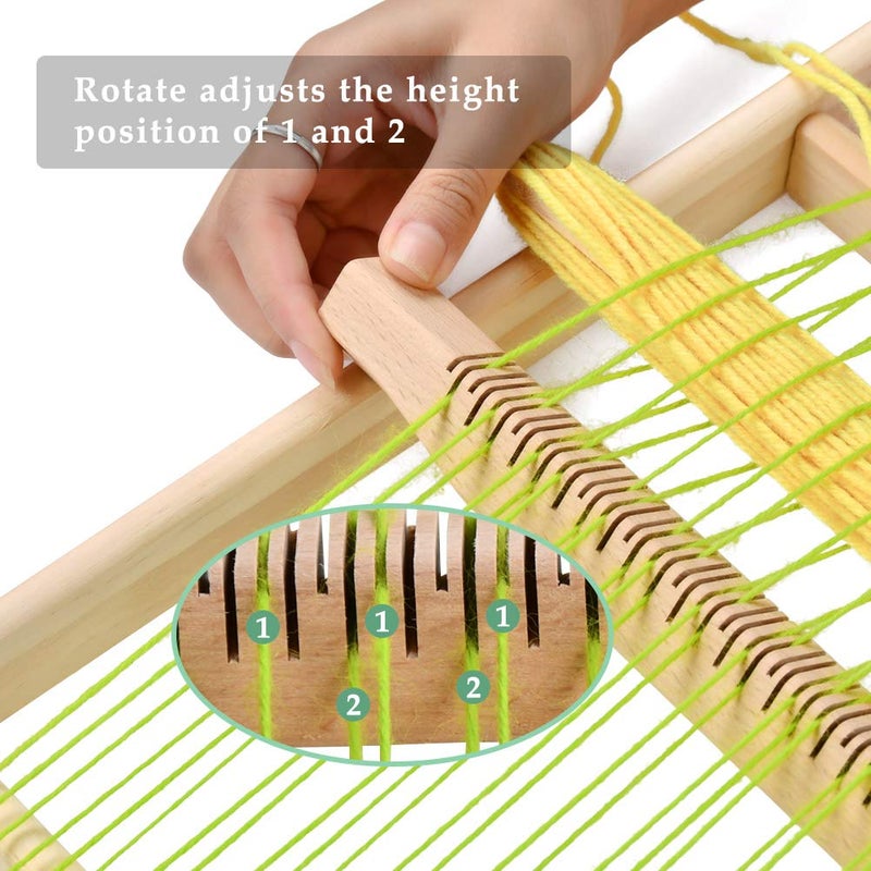 FOCCTS Wooden Multi-Craft Weaving Loom Large Frame 9.84 x 15.35 x 1.3inch, Tapestry Loom Wooden Weaving Loom Creative DIY Weaving Art for Kids, Beginners and Expertsrt - Image 3
