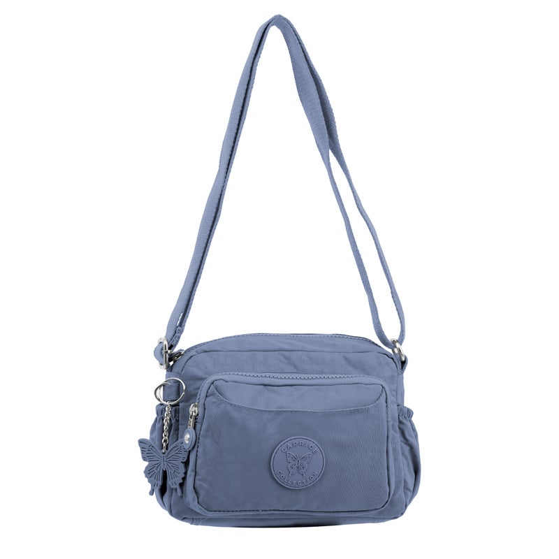 Caprice Collection Unisex Small Crossbody Bag – Waterproof Nylon, Lightweight & Compact, Light Blue - Image 1