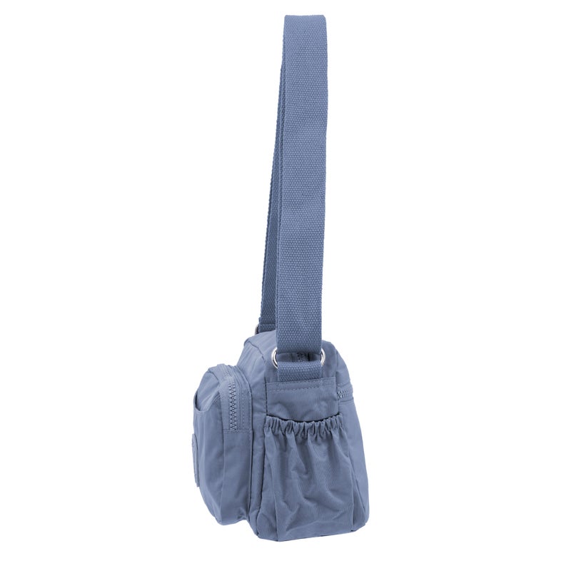 Caprice Collection Unisex Small Crossbody Bag – Waterproof Nylon, Lightweight & Compact, Light Blue - Image 3