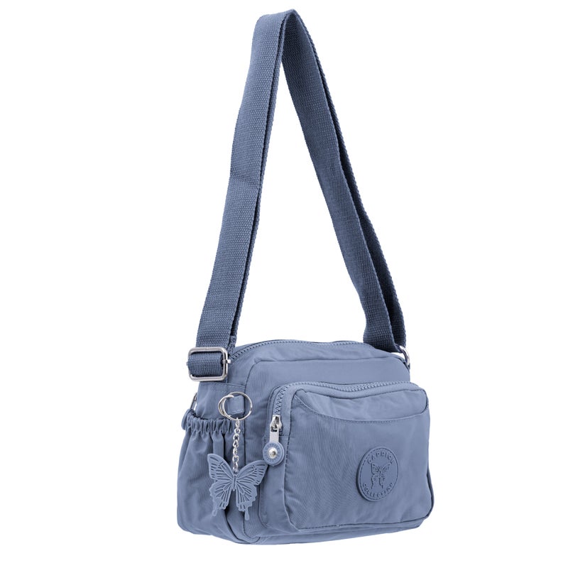 Caprice Collection Unisex Small Crossbody Bag – Waterproof Nylon, Lightweight & Compact, Light Blue - Image 5