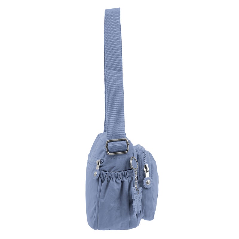 Caprice Collection Unisex Small Crossbody Bag – Waterproof Nylon, Lightweight & Compact, Light Blue - Image 4