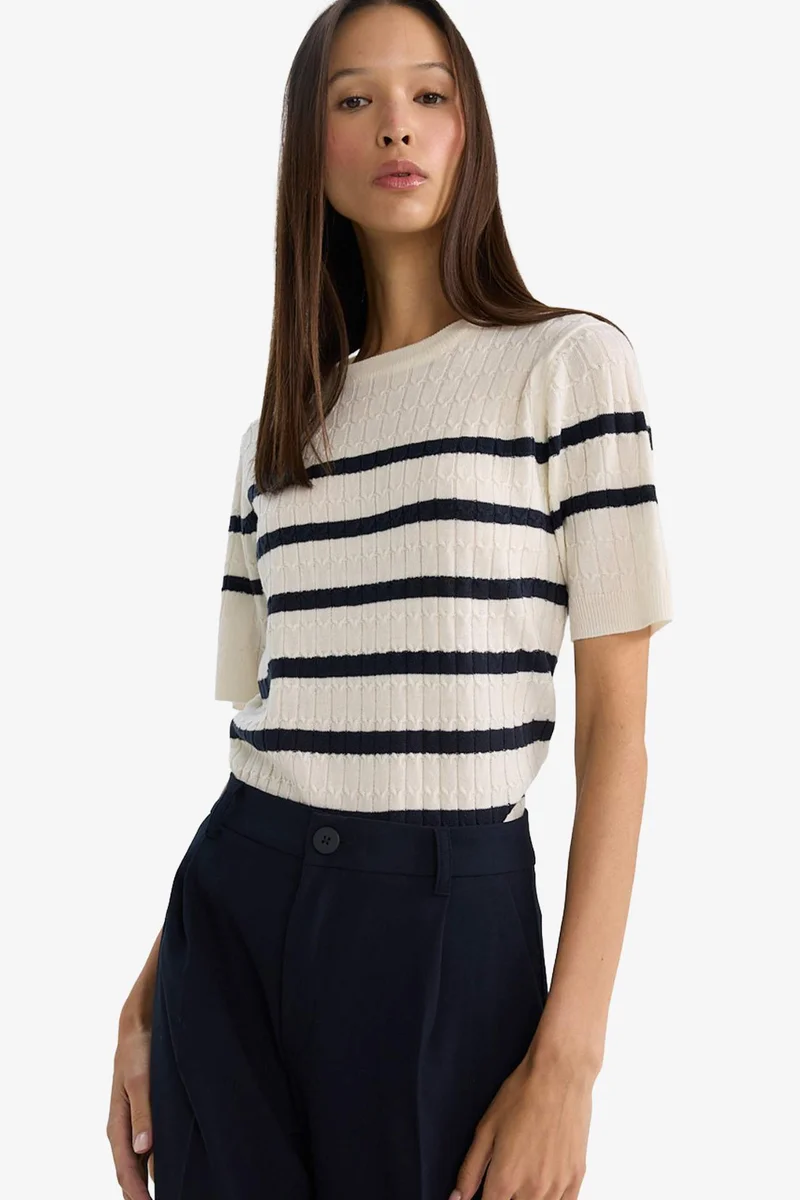 ديفاكتو Regular Fit Crew Neck Pullover
