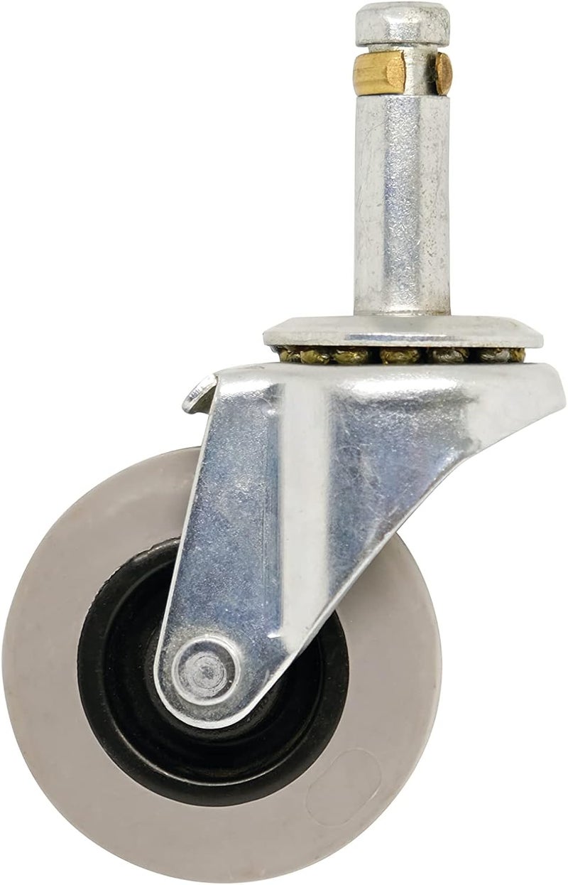Shepherd Hardware 9790 2-Inch Swivel Stem Caster, Rubber Wheel, 7/16-Inch Stem Diameter, 125-lb Load Capacity,Grey , Gray - Image 2