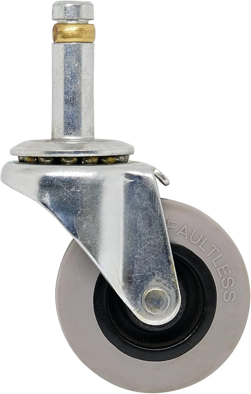 Shepherd Hardware 9790 2-Inch Swivel Stem Caster, Rubber Wheel, 7/16-Inch Stem Diameter, 125-lb Load Capacity,Grey , Gray - Image 1