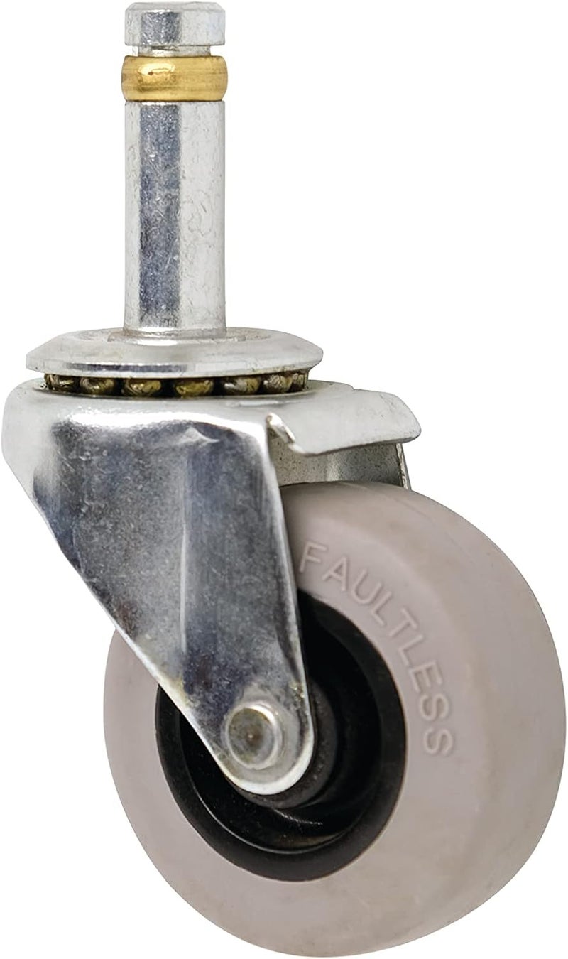 Shepherd Hardware 9790 2-Inch Swivel Stem Caster, Rubber Wheel, 7/16-Inch Stem Diameter, 125-lb Load Capacity,Grey , Gray - Image 3