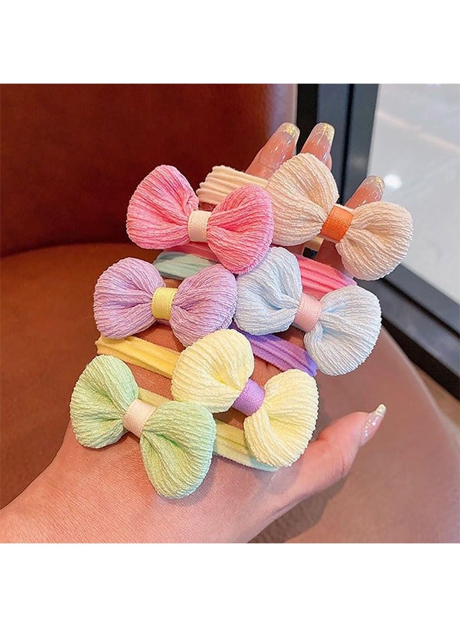 12 قطعة من ربطات الشعر للبنات، إكسسوارات شعر ملونة بفيونكات لطيفة، حبال للشعر بمظهر ذيل حصان لطيف - Image 2