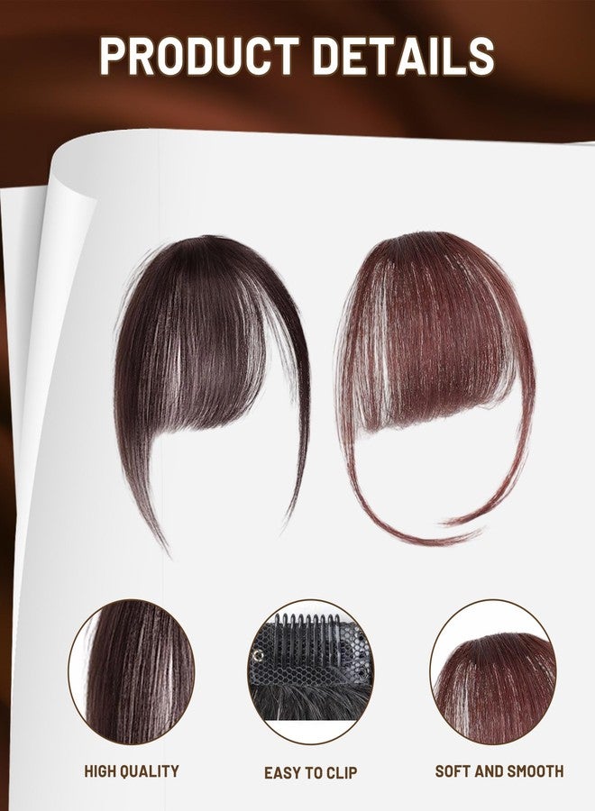 FFZDENA Front Hair Extensions for Women, Bangs Hair Extensions for Women, 2-Pack Fake Bangs with Sideburns, Dark Brown High-Temperature Fiber for Daily Styling & Special Occasions - Image 3