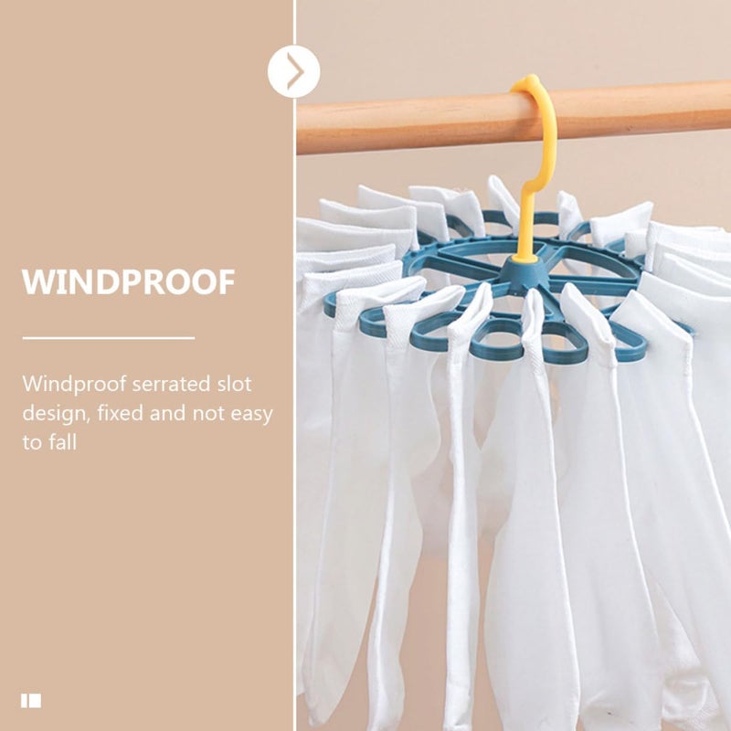 Rotating 20 Clip Laundry Drying Rack Set Navy Yellow 2 Pieces - Image 5