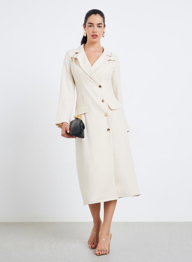 Styli Women Off-White Blazer Midi Dress - Image 3