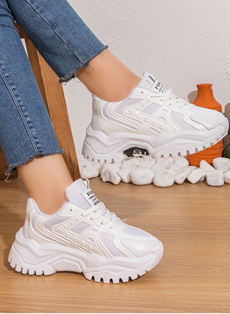 فيبراندا سنيكرز عصري للنساء L-585-ابيض - Image 2