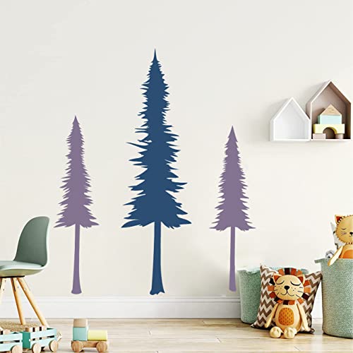 Easu Large Pine Tree Wall Stickers Ever Green Tree Wall Decals Peel and Stick Forest Pine Tree Nursery Room Art Kids Room Bedroom Decoration - Image 1