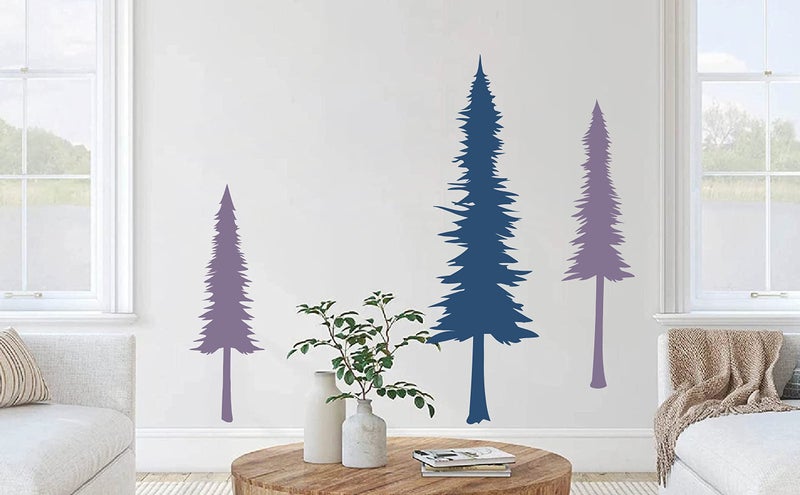 Easu Large Pine Tree Wall Stickers Ever Green Tree Wall Decals Peel and Stick Forest Pine Tree Nursery Room Art Kids Room Bedroom Decoration - Image 4