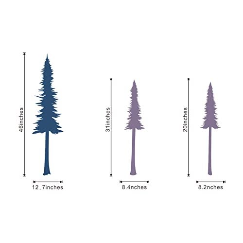 Easu Large Pine Tree Wall Stickers Ever Green Tree Wall Decals Peel and Stick Forest Pine Tree Nursery Room Art Kids Room Bedroom Decoration - Image 5