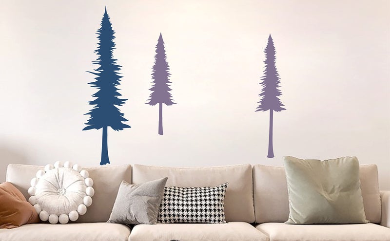 Easu Large Pine Tree Wall Stickers Ever Green Tree Wall Decals Peel and Stick Forest Pine Tree Nursery Room Art Kids Room Bedroom Decoration - Image 2