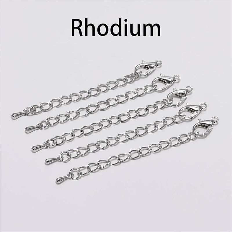 Rhodium Necklace Extender Chain 5cm with Lobster Clasp for Bracelets - Image 3