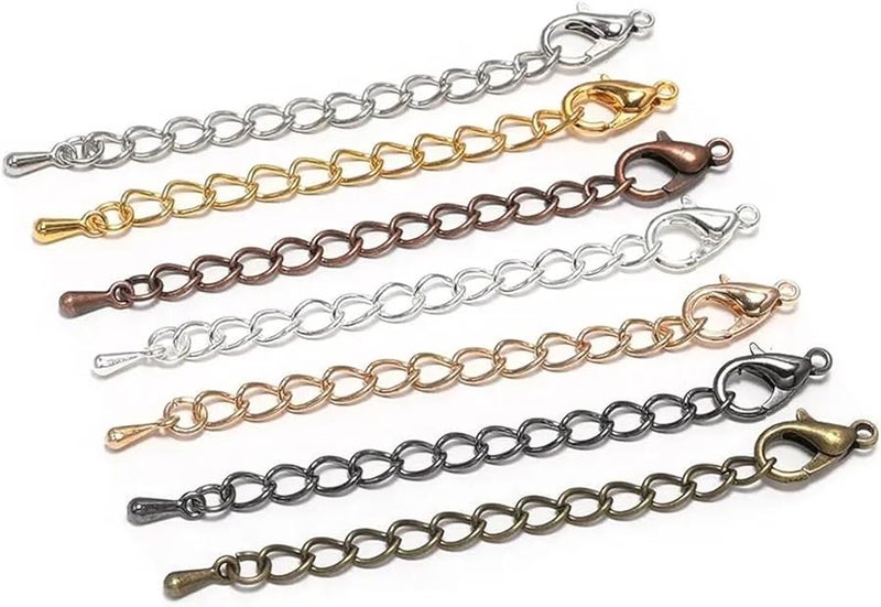 Rhodium Necklace Extender Chain 5cm with Lobster Clasp for Bracelets - Image 2