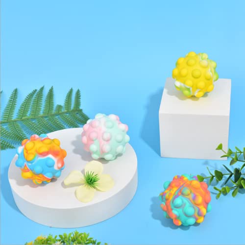 Tirdkid Gifts for Kids 4 Packs Pop Ball Fidget Toy 3D Push Bubble Push Squeeze Ball Sensory Toy Gift Stress Relieving Game for Kids Adult - Image 5