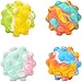 Tirdkid Gifts for Kids 4 Packs Pop Ball Fidget Toy 3D Push Bubble Push Squeeze Ball Sensory Toy Gift Stress Relieving Game for Kids Adult - Image 2