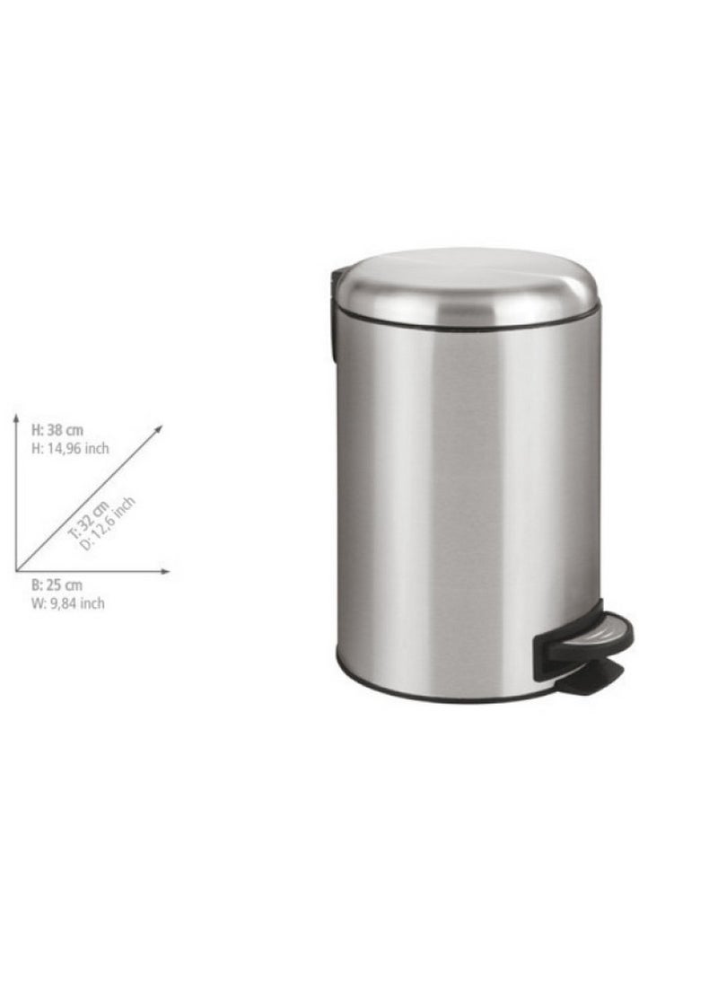Wenko - Pedal Bin Leman 12 L Silver - Image 1