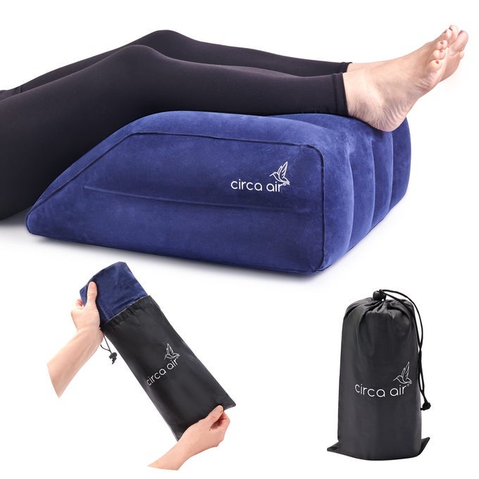 INFLATABLE LEG ELEVATION PILLOWS FOR SWELLING AND EDEMA RELIEF TRAVEL WEDGE PILLOW FOR LEGS FOOT ANKLE KNEE AND LOWER BACK PAIN SUPPORT AFTER SURGERY PRODUCTS