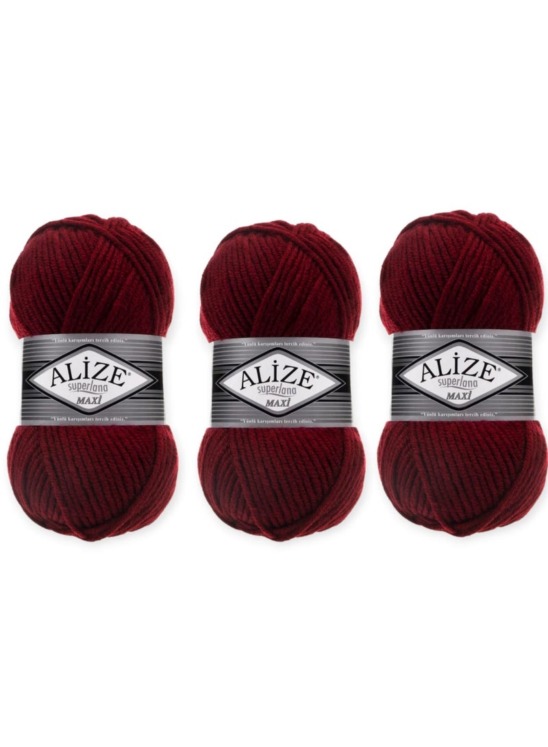 Alize Super Lana Maxi Wool Yarns 3pcs