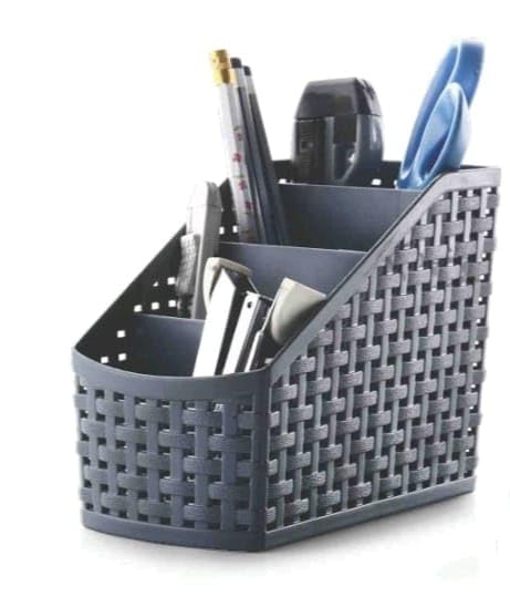 Entisia Stationery Organizer Basket for Desk-Multipurpose Plastic Pen Stand,Comb Stand,Mobile Stand,Remote Stand,Spoon Holder & Table Organizer with 4 Compartments for Office,Home & School,20X15X5 Cm - Image 4