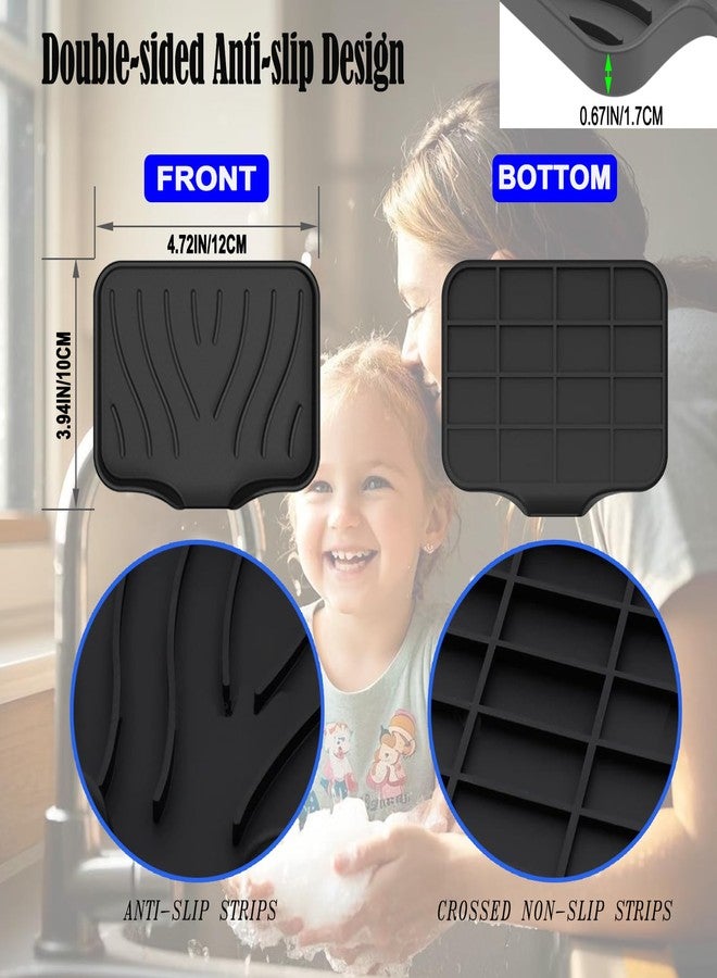 NCGDPZY Silicone Soap Dish 2-Pack Black & Gray- Fast-Draining Bathroom Sink Organizer, Non-Slip Shower Soap Tray with Drainage, Durable Silicone Holder for Kitchen & Bathroom (4.72x3.94x0.67 in) - Image 2