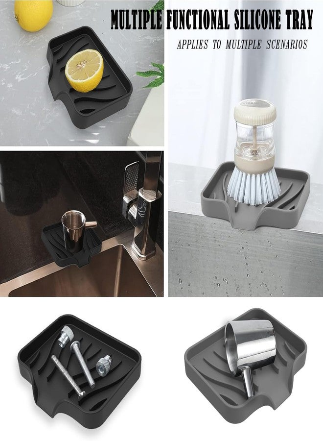 NCGDPZY Silicone Soap Dish 2-Pack Black & Gray- Fast-Draining Bathroom Sink Organizer, Non-Slip Shower Soap Tray with Drainage, Durable Silicone Holder for Kitchen & Bathroom (4.72x3.94x0.67 in) - Image 5
