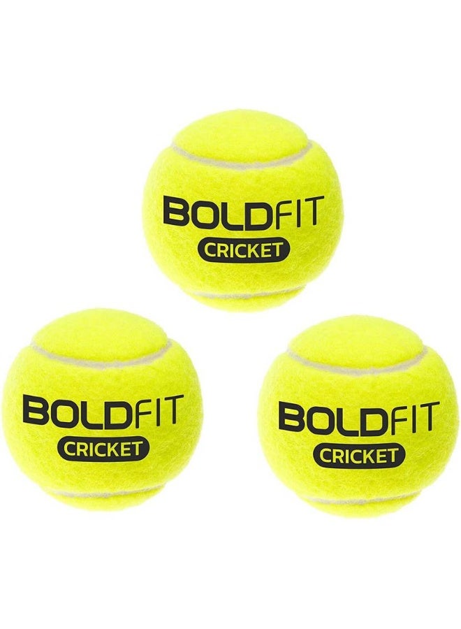 BOLDFIT BOLDFIT Tennis Ball Box Cricket Ball Set Pack Green High Bounce Light Weight Soft Combo Tennis Ball  (Standard, Pack of 3)  - Image 1