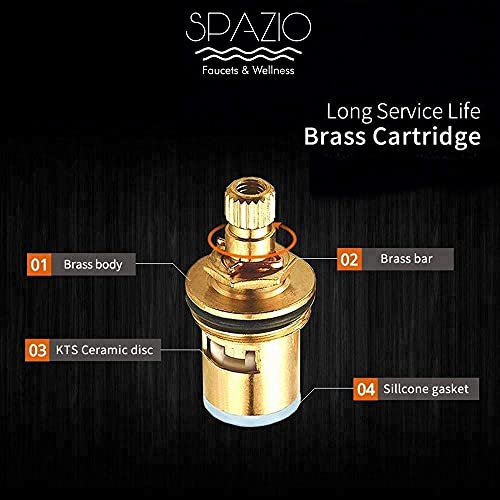 SPAZIO Vignette Flexible Brass Swan Neck Flxo Play With 360 Degree Flexible Silicon Hose & Single Flow Pattern, Hot/Cold Water For Kitchen Sink, Wash Basin Faucets Taps Chrome Finish Silver Pillar Cock - Image 3