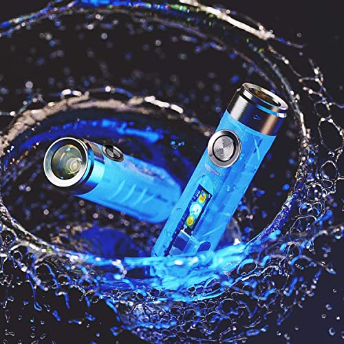 RovyVon Aurora A7 G4 Keychain Flashlight, USB C Rechargeable Max 650 High Lumen Flashlights Super Bright with EDC Small Size, 8 Mode, Glow Blue, Perfect for Gift Camping Emergencies Outdoor - Image 1