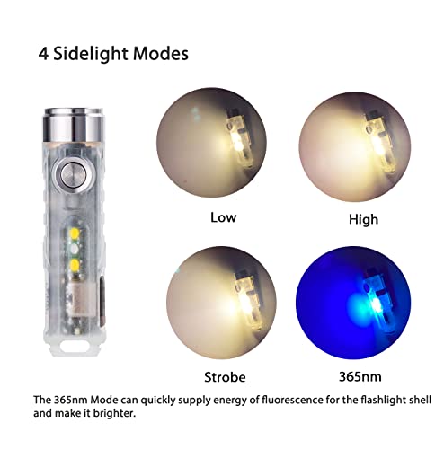 RovyVon Aurora A7 G4 Keychain Flashlight, USB C Rechargeable Max 650 High Lumen Flashlights Super Bright with EDC Small Size, 8 Mode, Glow Blue, Perfect for Gift Camping Emergencies Outdoor - Image 4