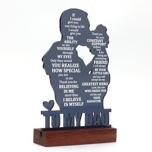 Heartfelt Gifting هدايا الأب من الابنة - هدية ذات معنى ليوم الأب، عيد الميلاد، هدية عاطفية للأب، الأب البديل، بابا، الجد، لوحة تذكارية أكريليك لتزيين المكتب في المنزل - Image 2