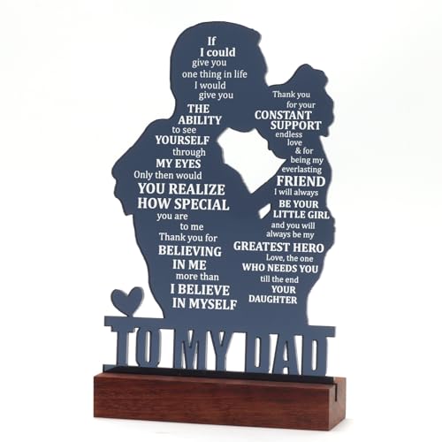 Heartfelt Gifting هدايا الأب من الابنة - هدية ذات معنى ليوم الأب، عيد الميلاد، هدية عاطفية للأب، الأب البديل، بابا، الجد، لوحة تذكارية أكريليك لتزيين المكتب في المنزل - Image 1