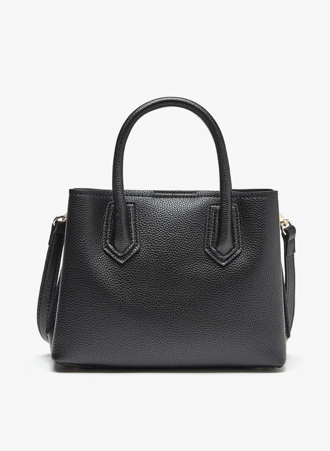 Flora Bella By Shoexpress Textured Tote Bag with Double Handle and Zip Closure