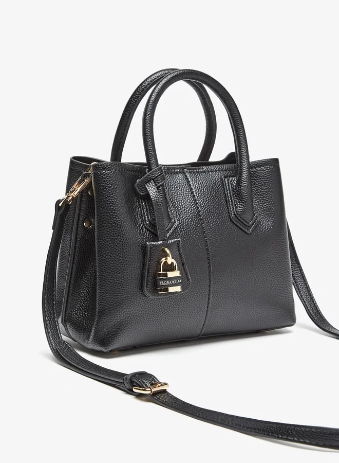 Flora Bella By Shoexpress Textured Tote Bag with Double Handle and Zip Closure